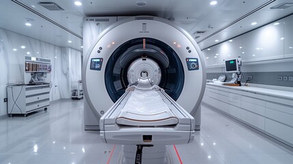 Obraz premium Modern Medical Imaging Equipment in a Sterile Hospital Room