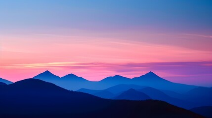 Majestic Mountainous Dawn - Serene Sunrise Landscape with Vibrant Sky Hues