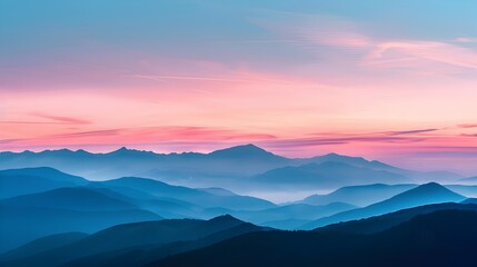 Fototapeta premium Majestic Sunrise Paints the Sky in Vibrant Hues Above Silhouetted Mountains
