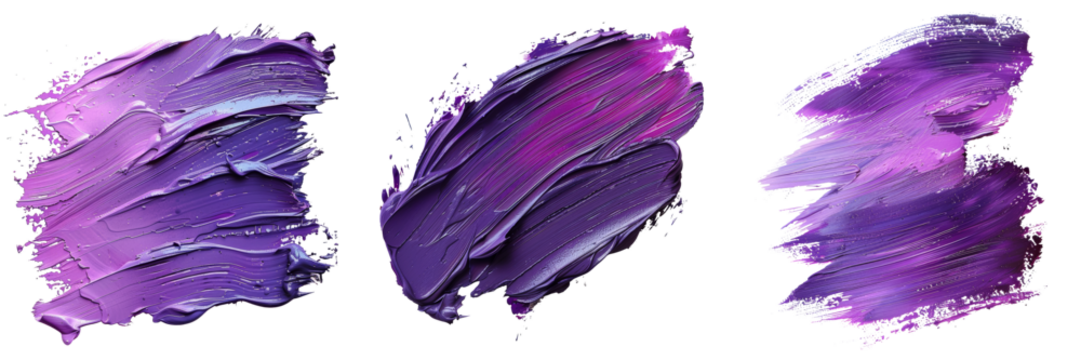 Purple Stroke Texture Mix Isolated on Transparent or White Background, PNG