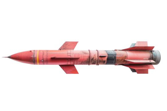 Rockets on a white background, power and precision of modern technology from a launch vehicle