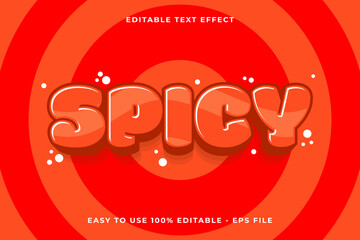 spicy Editable text effect 3d Trendy Cartoon template style cute vector