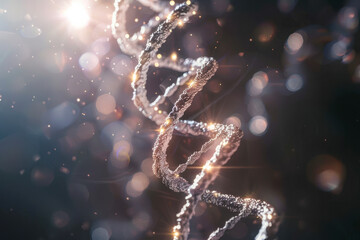 DNA helix concept of new ideas with Digital Virtual analysis chromosome DNA test.