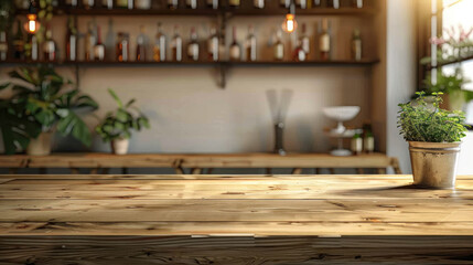 Table in a modern white and light wood kitchen.