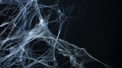 Close Up Shot of a Spiderweb Against a Dark Background