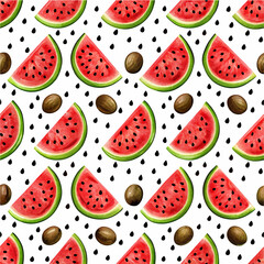seamless pattern with watermelon