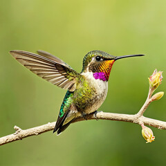 The Jewel of the Forest A Vividly Colored Hummingbird in Its Natural Environment