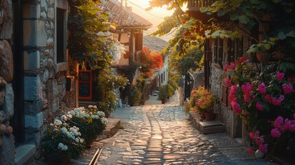 Fototapeta premium rustic charm of a countryside village