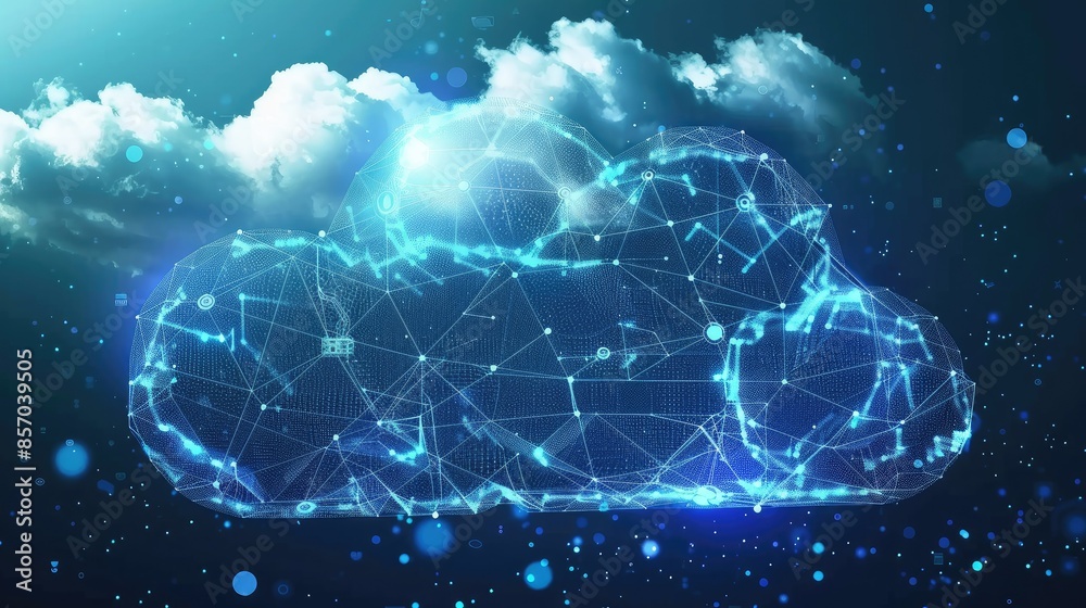 Wall mural cloud computing transfer big data on internet