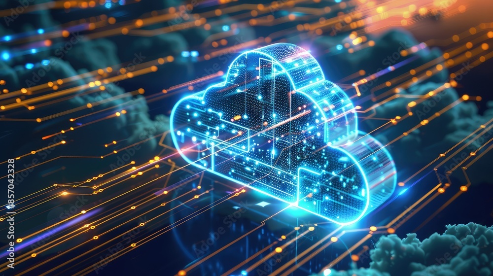 Wall mural cloud computing transfer big data on internet