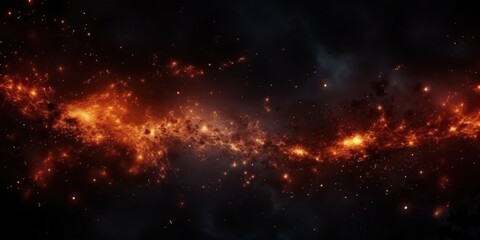 Fototapeta premium Cosmic Fire: A Nebula in the Vastness of Space