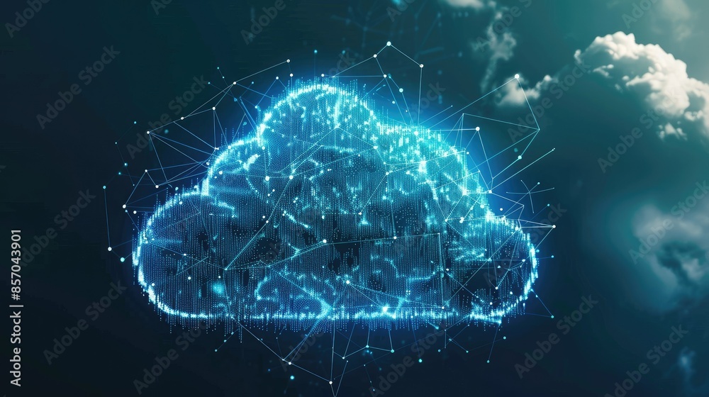 Wall mural cloud computing transfer big data on internet