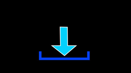 Fototapeta premium A flat download icon.Arrow showing to the bottom.Vector icon. Upload icon - Vector