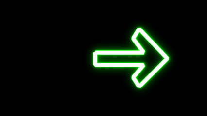 Right arrow white color. neon arrow on a black background. Trending image for your design or presentation. 3d illustration