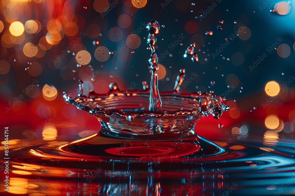 Canvas Prints High-Speed Water Splash Photography: Capturing dynamic droplets in pristine motion against a beautifully blurred background.