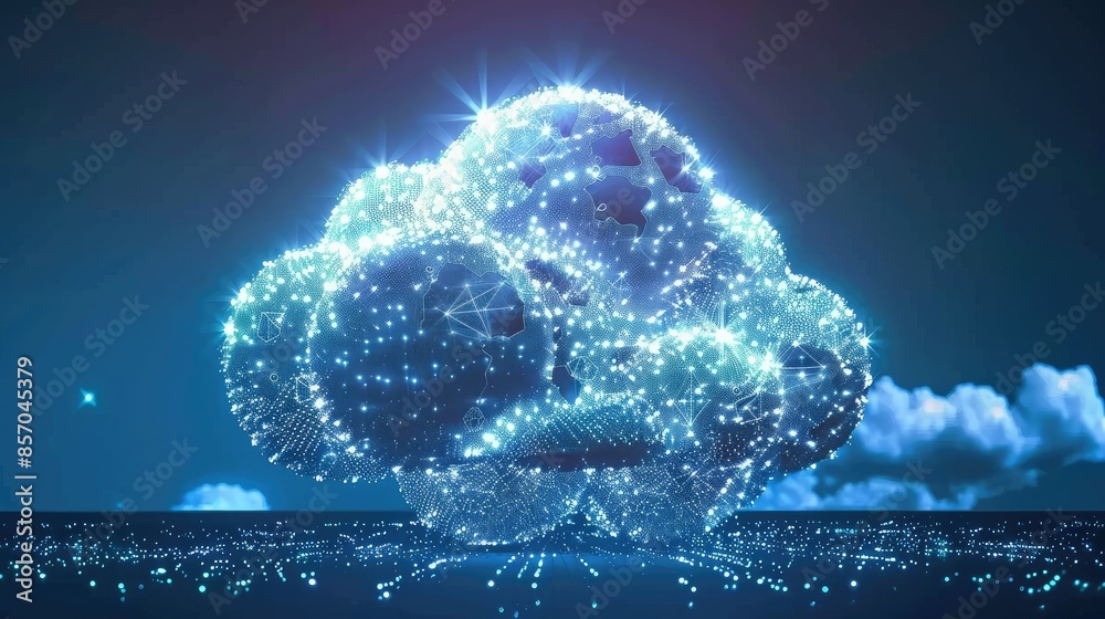Wall mural cloud computing transfer big data on internet
