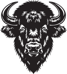 Obraz premium bison buffalo cow head animal bull silhouette