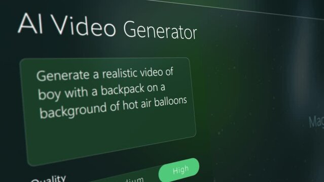 AI Text-to-video Model Generate a Realistic Clip of a Man With a Backpack Amidst Hot Air Balloons. Experience Cutting-edge Artificial Intelligence Technology in Action Ready for Digital Creators