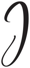 Hand drawn vector calligraphy letter capital I. Script font logo initials. Handwritten brush style flourish