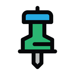 Pin icon, vector illustration, filled style, best used for web