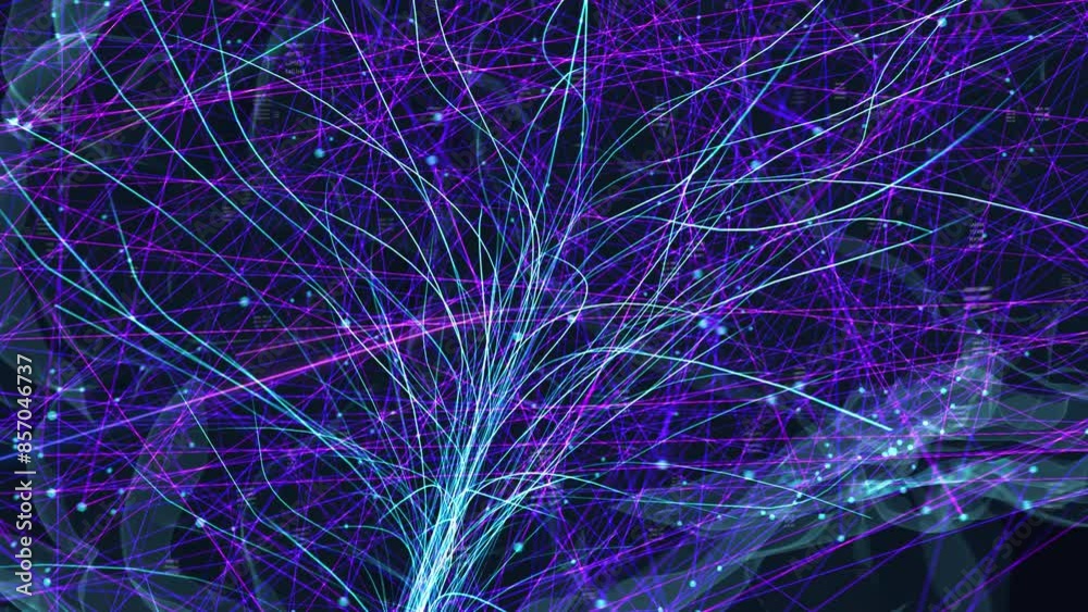Poster 3d vfx animation of an ai neural network within a brain, data flow and connectivity. intersection of
