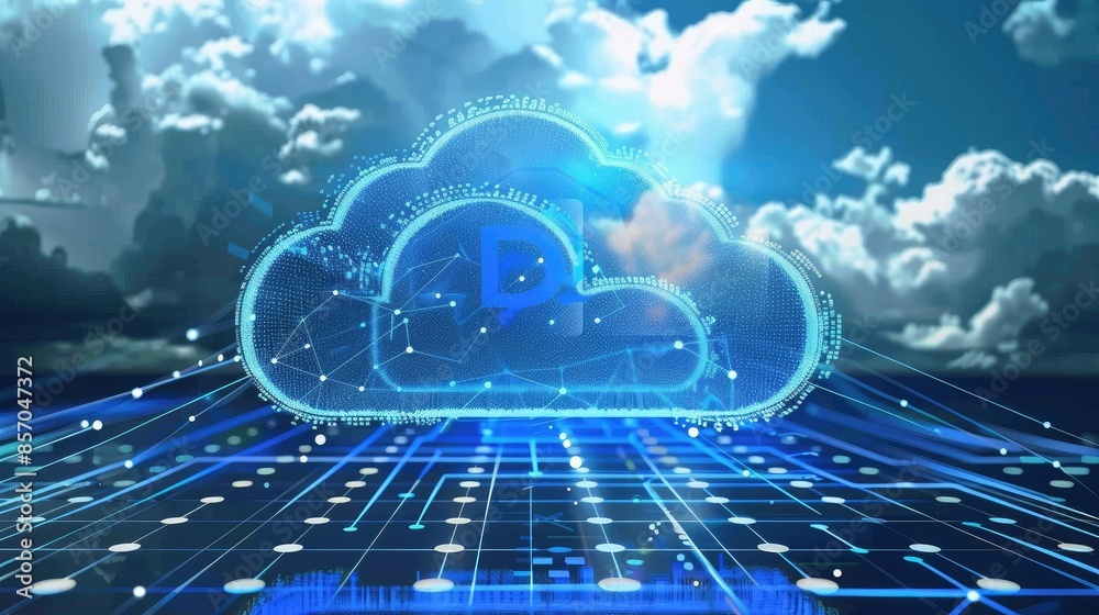 Wall mural cloud computing transfer big data on internet