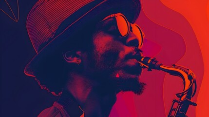 Soulful Jazz Musician Performing on Stage with Saxophone