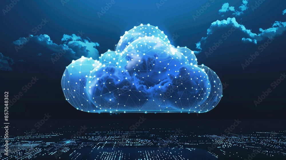 Wall mural cloud computing transfer big data on internet