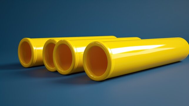 Bright Yellow Plastic Pipes Set