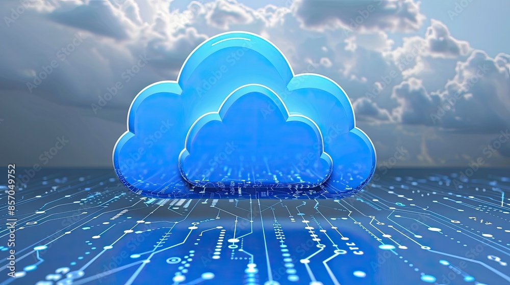 Wall mural cloud computing transfer big data on internet