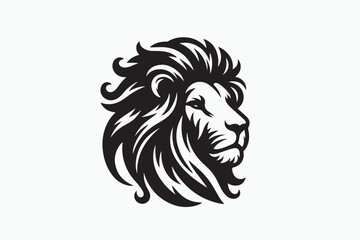 lion head silhouette vector