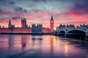 London s iconic big ben and houses of parliament in high quality image from the uk