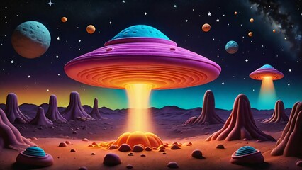 Ufo landing made with play-doh