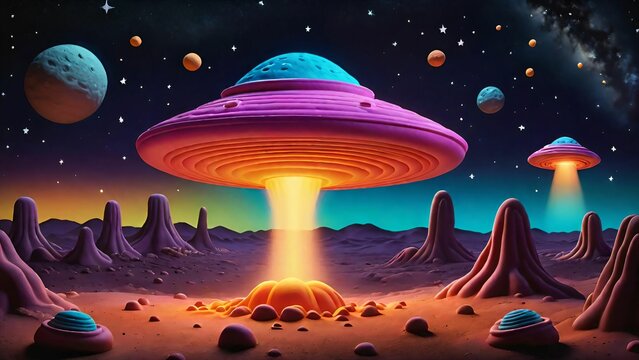 Ufo landing made with play-doh