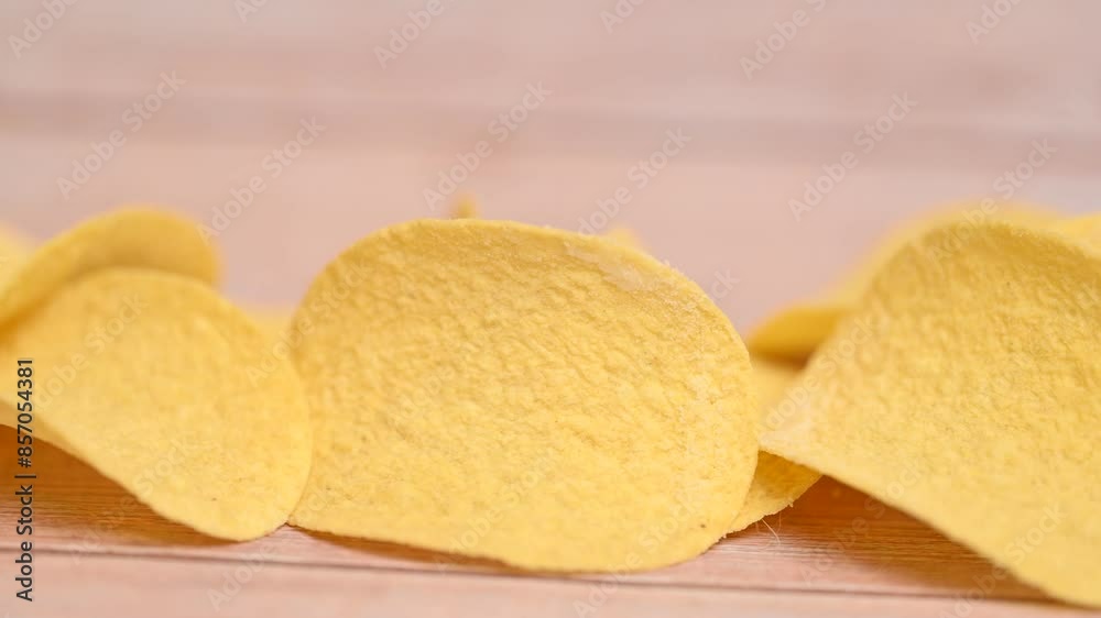 Wall mural potato chips close up