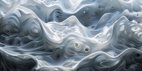 Obraz premium Abstract black and white fluid texture with intricate details, capturing the movement and elegance of water.