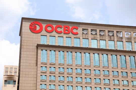KUALA LUMPUR, MALAYSIA - MARCH 2, 2024: OCBC Bank building in downtown Kuala Lumpur city. OCBC is short for Oversea-Chinese Banking Corporation.