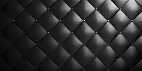 Abstract black quilted pattern with button accents, creating a sleek and modern background design.
