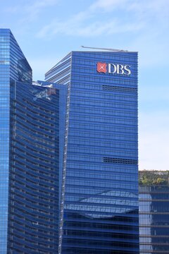 SINGAPORE CITY, SINGAPORE - MARCH 12, 2024: DBS Bank office building. It is one of the Big Three banks in Singapore.