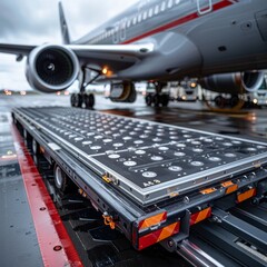 Transporting medical equipment onto airplanes.