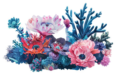 Naklejka premium PNG Flower Collage aquarium flower outdoors pattern