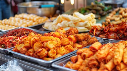 Obraz premium Korean cuisine Korean fried food Korean snacks