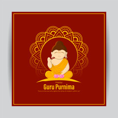 Vector illustration of Happy Guru Purnima social media feed template