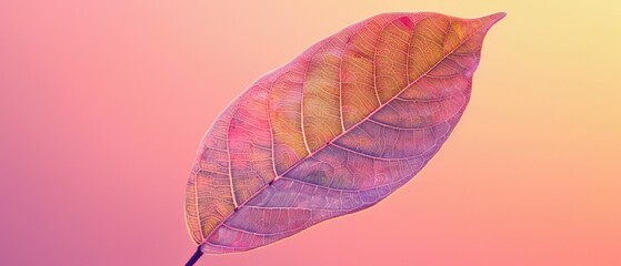 Elegant leaf silhouette on a soft gradient background with ample copyspace