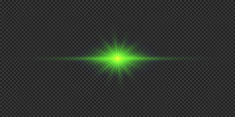 Green horizontal light effect of lens flares