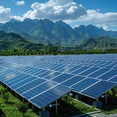 cityscape integrated with clean, renewable energy sources, showcasing innovative energy technology in a dynamic landscape