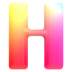 Gradient Font H 3D Render