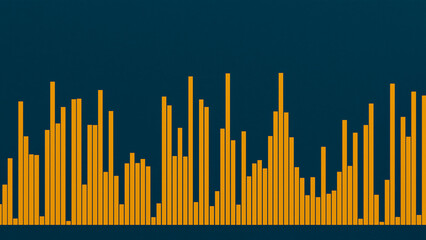 Yellow bar graph. Infografic, symbol, report, progress, business bar chart.