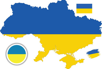 Ukraine Map and Flag
