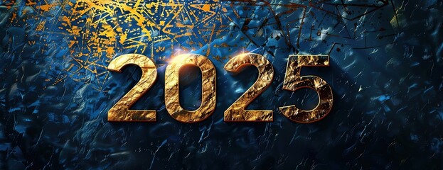 Futuristic New Year celebration background with sleek modern design, vibrant fireworks, city skyline, and Times Square-inspired countdown.